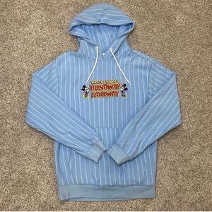 Disney Parks Mickey and Minnie Runaway Railway Blue PinStriped Hoodie